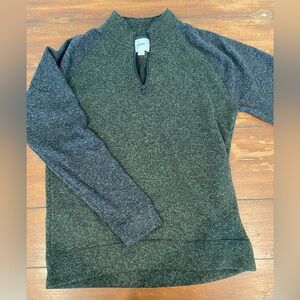 Old Navy Heathered Dark Green Quarter-Zip Pullover